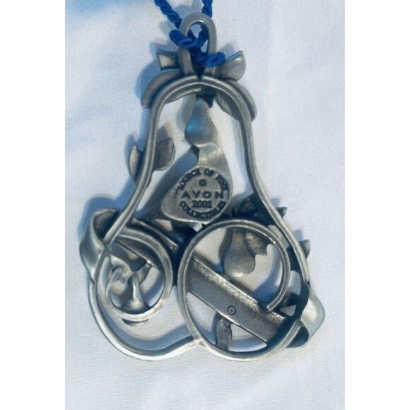 Christmas Ornaments Avon Partridge Pear Tree X2 2001 Noel Angel 2002 Pewter VTG - Picture 4 of 7